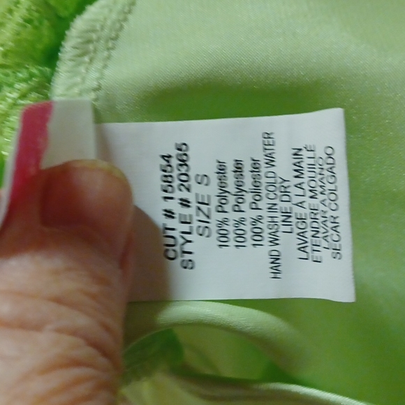 Shirley Of Hollywood Charmeuse & Lace Chemise Gown-Lime Green-Small- NWT - Picture 7 of 8